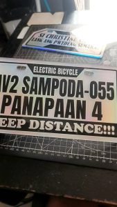 Ebike Customize Plate big Plate 5.3x9inches size 3mm acrilyc