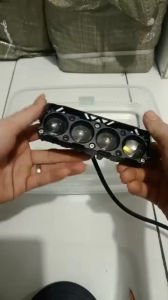 Lampu Tembak FOGLAMP Laser SQL 4 Mata Tanpa Kipas Body Besi WATERPROOF Lampu Sorot Utama Headlamp 4 Mata + Baut Breket PNP HIGH LOW Jauh Dekat Putih Kuning Double Color Premium Super Terang