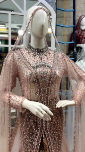 Kebaya Akad Full Mutiara Ekor Chongsam