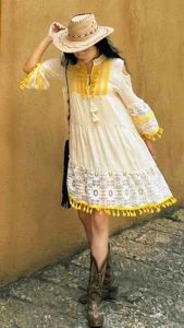 Roxena ethnic boho mini dress wanita Three M 1803 model terbaru cantik menawan dan elegan