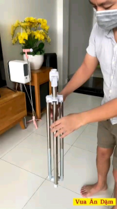 Cây sào phơi đồ Inox thông minh gấp gọn đa năng 3 tầng 60 kẹp treo đồ cho bé (Hàng Cao Cấp SaSa)