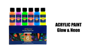 6 Colors 59ml Set Glow in the Dark Acrylic Paint Decoration Art Painting Indoor Outdoor Art Craft Canvas Rock Wood Fabric