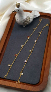 GGOLD สร้อยข้อมือทองคำแท้ 0.5 สลึง ลายโซ่ทุบใจ-czลงยา [G-00720] ผ่อน LazPayLater ได้