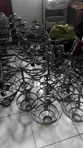 Kerangka Lampu Gantung Kristal Ukuran 30x60cm - Dekorasi Ruangan Modern