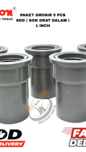 (5 PCS) PRALON SDD SOK DRAT DALAM PVC 1\" INCH / SDD 1\" FAUCET SOCKET MEREK PRALON / SOK PVC DRAT