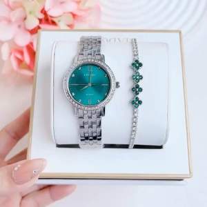 ĐỒNG HỒ NỮ CHÍNH HÃNG Citizen EL3100-55Z Quartz Green Dial Diamonds Silver Stainless Steel For Lady