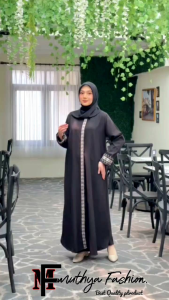 Gamis Abaya Hitam Jumbo Mewah: Dress Kondangan Muslimah Elegan