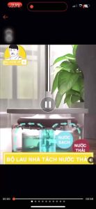 Bộ cây chổi lau nhà Tách nước Chính hãng K9 2 bông