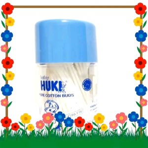 Cotton bud pembersih telinga huki pot 100 pcs