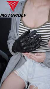 MOTOWOLF Leather Riding Gloves Sarung Tangan Kulit Jari Penuh Motor Rider Cycling Glove Motorcycle MDL0302