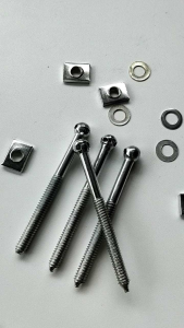 1 SET ISI 4 BAUT DIPAN BAUT AMBEN RANJANG - BAUT TENGKORAK + MUR RING KOMPLIT - PERKAKAS RUMAH