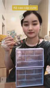 Hộp nhựa để bàn đựng bút đa năng sức chứa lớn tặng kèm sticker siêu dễ thương