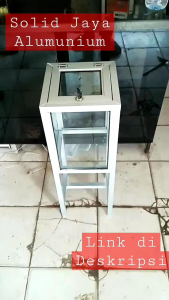 PROMO Kotak Amal kotak amal alumumium kaca polos 25x25x70 cm