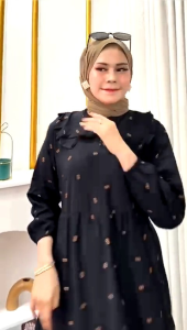 MIDI DRES DASTER ADEM DASTER KEKINIAN BAJU SANTAI BAJU HAMIL GAMIS MIDI SUSUN BUSUI BAHAN RAYON TEBAL