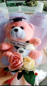 Buket kosongan Uang 10 lembar include Boneka Bunga Wisuda dan Ulang tahun