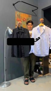 Kemeja Polos Pria Lengan Panjang Kasual Formal Cowok | Basic Colour Shirt Pique - Toyobo M L XL