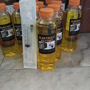 Elektrolit batre untuk aki kering dan basah isi 250ml free spuit 5ml