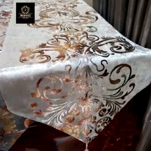 Table Runner Taplak Meja Beludru Suede Minimalis Mewah 150 180 210 250 300 350 cm 4 6 8 10 Kursi