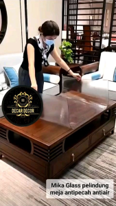 Taplak Meja Mika Bening Transparan 2 mm Waterproof