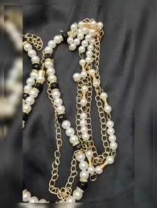 IKAT PINGGANG MUTIARA KOREAN STYLE / IKAT PINGGANG RANTAI MUTIARA / GESPER FASHION / GESPER GAMIS / PEARL BELT / IWN8916