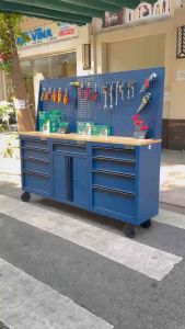 Tủ Dụng Cụ CSPS 183cm - 09 Hộc Kéo Màu Xanh Dương Kèm Vách Lưới