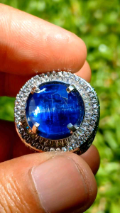 Royal Blue Kyanite 1286 carat set in Silver Microsetting