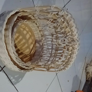 READY STOK (COD) keranjang rotan ayunan/sangkar bulat 1 set isi 3pcs keranjang hantaran lamaran keranjang parsel keranjang buah  murah