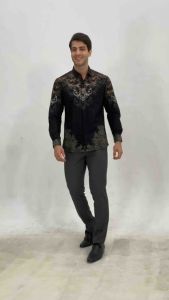 baju kemeja batik motif modern pola slimfit ada saku (bisa cod)