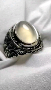 CINCIN BATU AKIK SULAIMAN PUTIH GIWANG EST DIM BATU 14MM