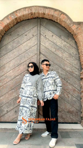 MARLINE DRESS TENUN WHITE SET COUPLE RAYA / GAMIS COUPLE LEBARAN / COUPLE KONDANGAN / COUPLE TENUN ETNIK / BAJU COUPLE PESTA / BAJU COUPLE HARI RAYA