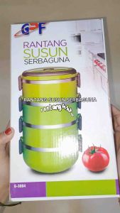 Lunch Box Rantang Susun Stainless Tepak Makan Kotak Makan Sendok Garpu Set Bekal Makanan Wadah Kuah Q2 603 GSF 3103