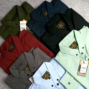 Kemeja Polos Pria Terhits: Hem Polos Pria Lengan Panjang & Pendek Tosca Hitam Army Navy