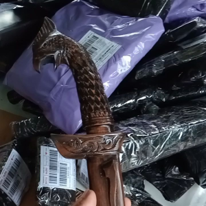 GOLSEM (golok sembelih) 30 CM GAGANG UKIRAN BURUNG GARUDA pisau sembelih baja 30 cm