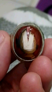 CINCIN BATU AKIK YAMAN MOTIF HURUF \"V\" ASLI NATURAL