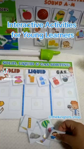 Solid Liquid and Gas Laminated with Velcro Activity for Busy Book thinkingtots.shop