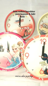 Jam Meja Karakter Anak Laki-laki dan Perempuan Kode CY07 Dengan Alarm