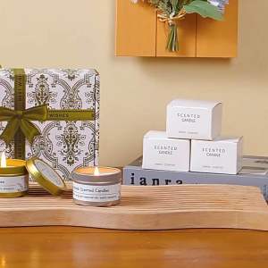 Tin jar scented candle high quality gift set gifts and giveaways