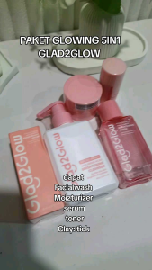 Promo Glad2Glow Glowing Set 3in1 Paket Skincare Moizturizer + Facialwash + serum  Paket Mencerahkan Wajah Perawatan Melembutkan
