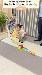 Đồ chơi Vận Động Bọ Dừa Có Remote Điều Khiển Nhạc Vui Nhộn. Bộ thể dục 3in1 gồm ném vòng bật nhảy và phóng tên lửa tăng khả năng vận động và chiều cao cho bé