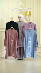 New Setelan Wanita Fashion Muslim Arzema One Set Brukat Kondangan Kekinian Fashion Terlaris 2025
