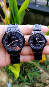 jam tangan rantai couple MIRETE model kasual bahan stainless steel waterproof