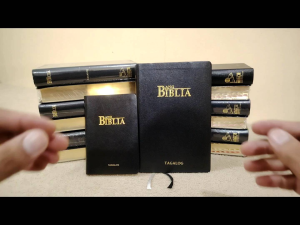 LUXURIOUS TAGALOG HOLY BIBLE BIG SIZE SOFT LEATHERETTE COVER WITH THUMB INDEX ANG BIBLIA BLACK TAG055