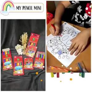 PENSIL WARNA PENDEK & PANJANG MY PENCIL / PENSIL CAT 12 WARNA LEBIH AWET & CERAH / 12 COLOR PENCIL / MY623050