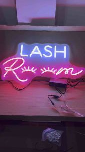 ป้ายไฟ ป้ายไฟร้าน ป้ายไฟตัวอักษร ป้ายไฟวิ่ง ป้ายไฟต่อขนตา ป้ายไฟled LASH (60x30cm)