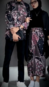 Cauple Batik Kameja Panjang & Set Rok Lilit Batik Free Ring Bahan Sutra HQ