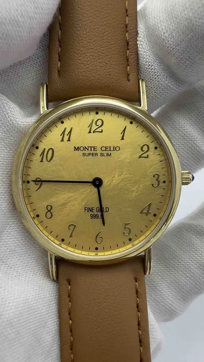 動作品 MONTE CELIO FINE GOLD 999.9 純金 超薄型 2025年最新】時計 MONTE