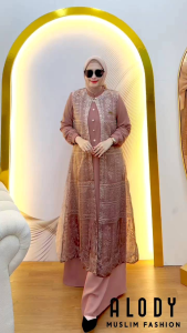 (8x) ALODI  ANNISA  Baju Dress Rompi Ceruty Muslimah Anisa Dress 2 in 1 by Alody. Nazra Sha