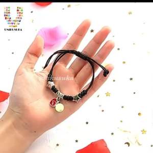 [UNIKUSUKA] 2 PCS Gelang Couple fashion bercahaya bisa diadjust panjang pendek Gelang Anyam pasangan sahabat Gelang tangan