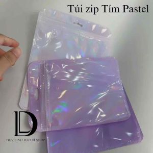 (Bịch 10cái) Túi zip Tím Pastel đẹp túi Zipper đẹp đựng Phụ Kiện Trang Sức nail mi túi zip trong suốt Duy Linh Shop…