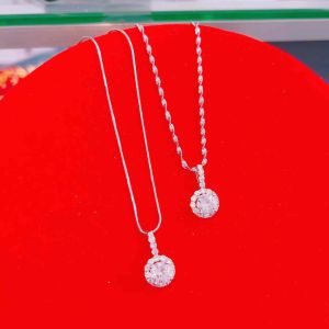 Dây chuyền xi bạch kim kèm mặt thanh đá MC25